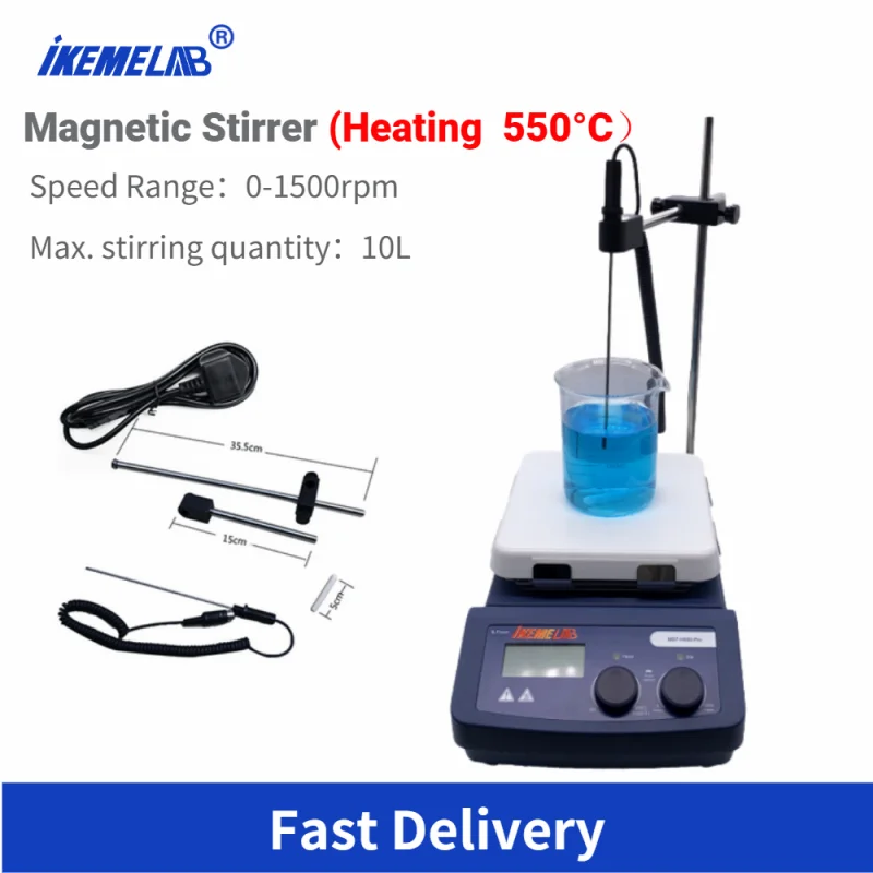 IKEME Heating Magnetic Stirrer Digital Display Magnetic Stirrer Heating Temperature Up To 550°C Lab Mixer Machine MS7-H550-Pro
IKEME Heating Magnetic Stirrer Digital Display Magnetic Stirrer Heating Temperature Up To 550°C Lab Mixer Machine MS7-H550-Pro
