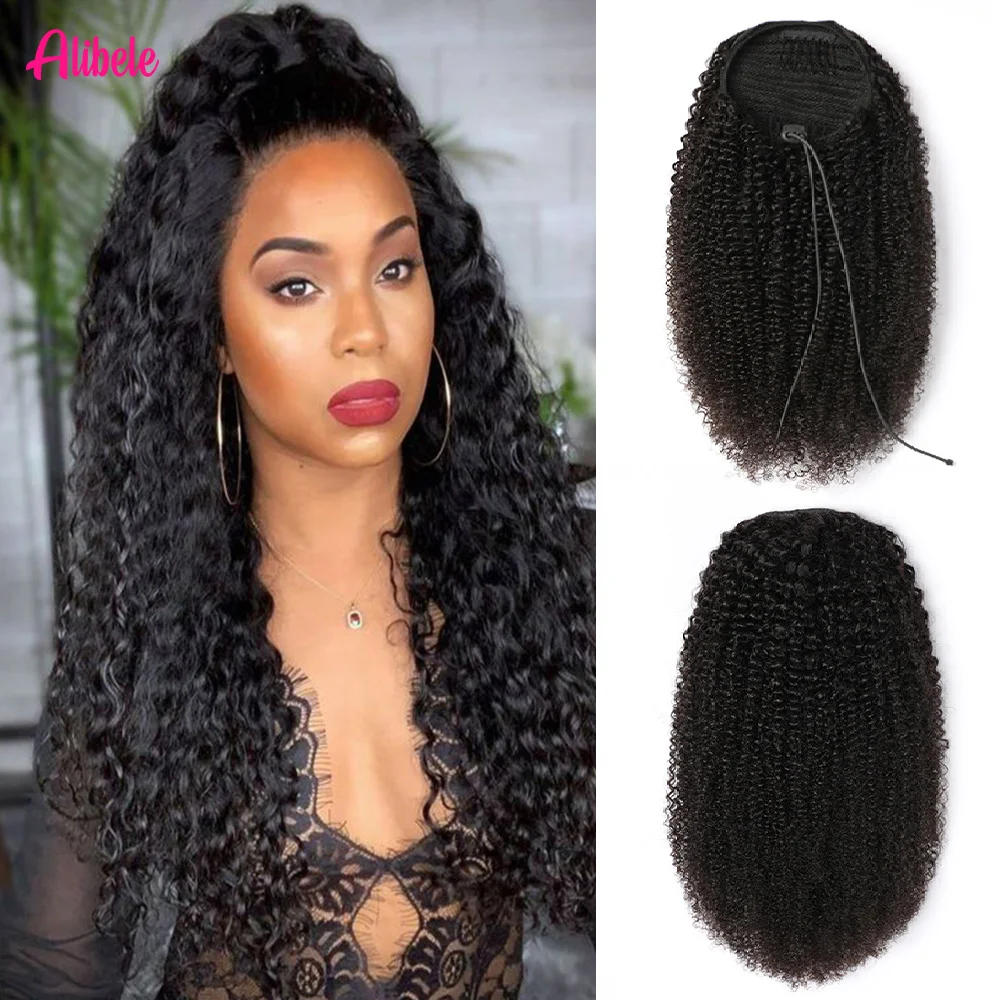Alibele Afro Kinky Curly Ponytail Human Hair Extension 100% Real Hair Wrap Around Drawstring In Ponytail Natural Black Brazilian
Alibele Afro Kinky Curly Ponytail Human Hair Extension 100% Real Hair Wrap Around Drawstring In Ponytail Natural Black Brazilian