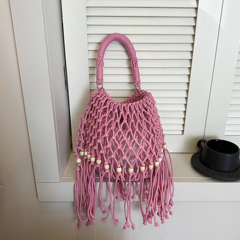 Stylish Beaded Fringe Woven Crochet Handbag Boho Tassel Net Shoulder Purse Perfect for Summer Beach Trips Festivals
Stylish Beaded Fringe Woven Crochet Handbag Boho Tassel Net Shoulder Purse Perfect for Summer Beach Trips Festivals