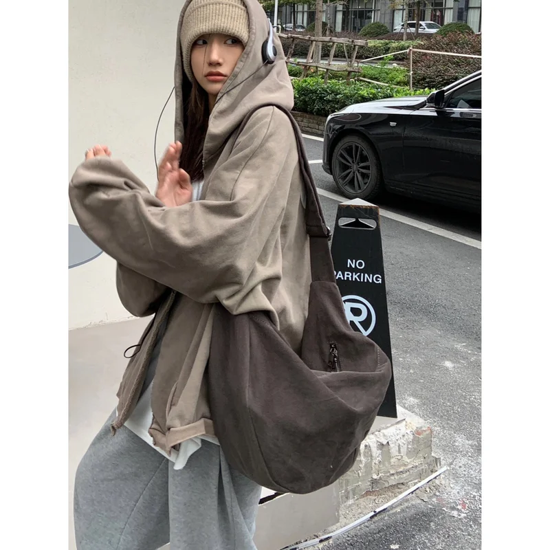 Women Brown Crossbody Bag Large Capacity Luxury Design Vintage Shoulder Bags Hobos Handbag All Match Solid Color Tote Handbags
Women Brown Crossbody Bag Large Capacity Luxury Design Vintage Shoulder Bags Hobos Handbag All Match Solid Color Tote Handbags