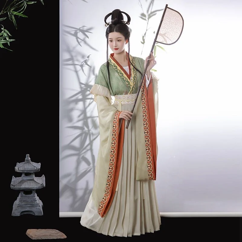 New Ancient Chinese Clothing Women's Jin-Made Southern and Northern Dynasties Big Sleeve Waist-Tight Costume Spring Autumn Hanfu
New Ancient Chinese Clothing Women's Jin-Made Southern and Northern Dynasties Big Sleeve Waist-Tight Costume Spring Autumn Hanfu