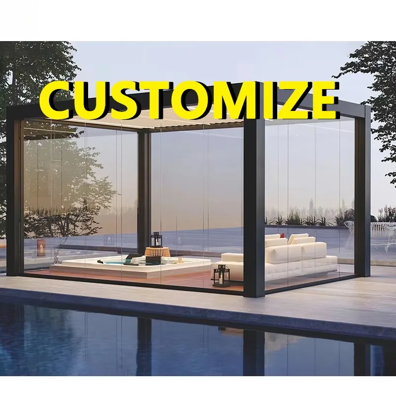 Any Size Custom Aluminum Alloy Pergola Adjustable Louvered Roof LED Light Weather Resistant Waterproof Patio Backyard Durable UV
Any Size Custom Aluminum Alloy Pergola Adjustable Louvered Roof LED Light Weather Resistant Waterproof Patio Backyard Durable UV