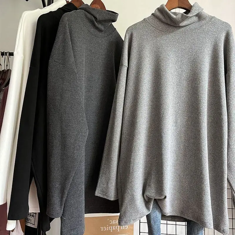 Вязаный свитер большого размера, свободная водолазка с длинным рукавом, женские пуловеры, новая мода, весна-осень 2025
Вязаный свитер большого размера, свободная водолазка с длинным рукавом, женские пуловеры, новая мода, весна-осень 2025