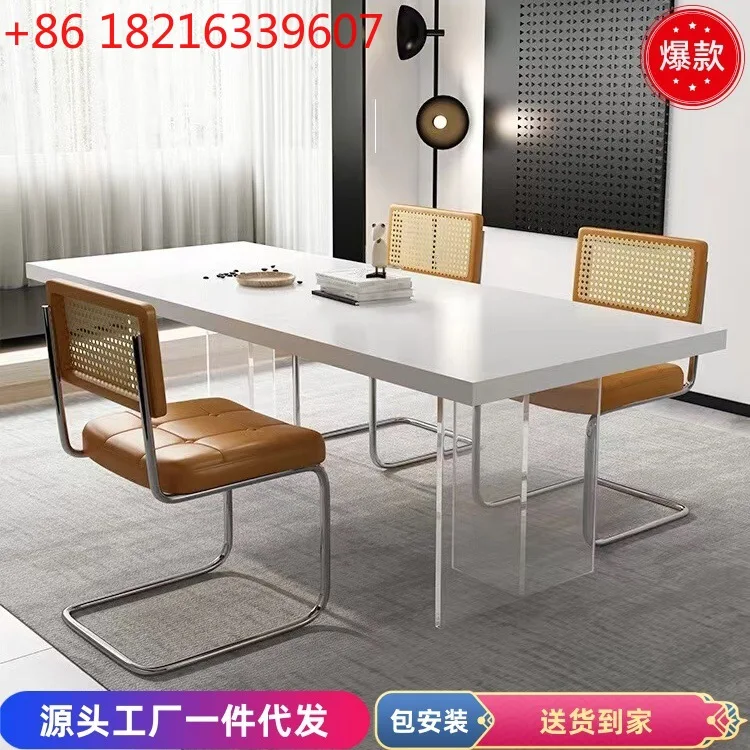 Обеденный стол и стул с подвеской из каменной плиты, прямоугольный бытовой остров, современный простой прозрачный акрил
Обеденный стол и стул с подвеской из каменной плиты, прямоугольный бытовой остров, современный простой прозрачный акрил