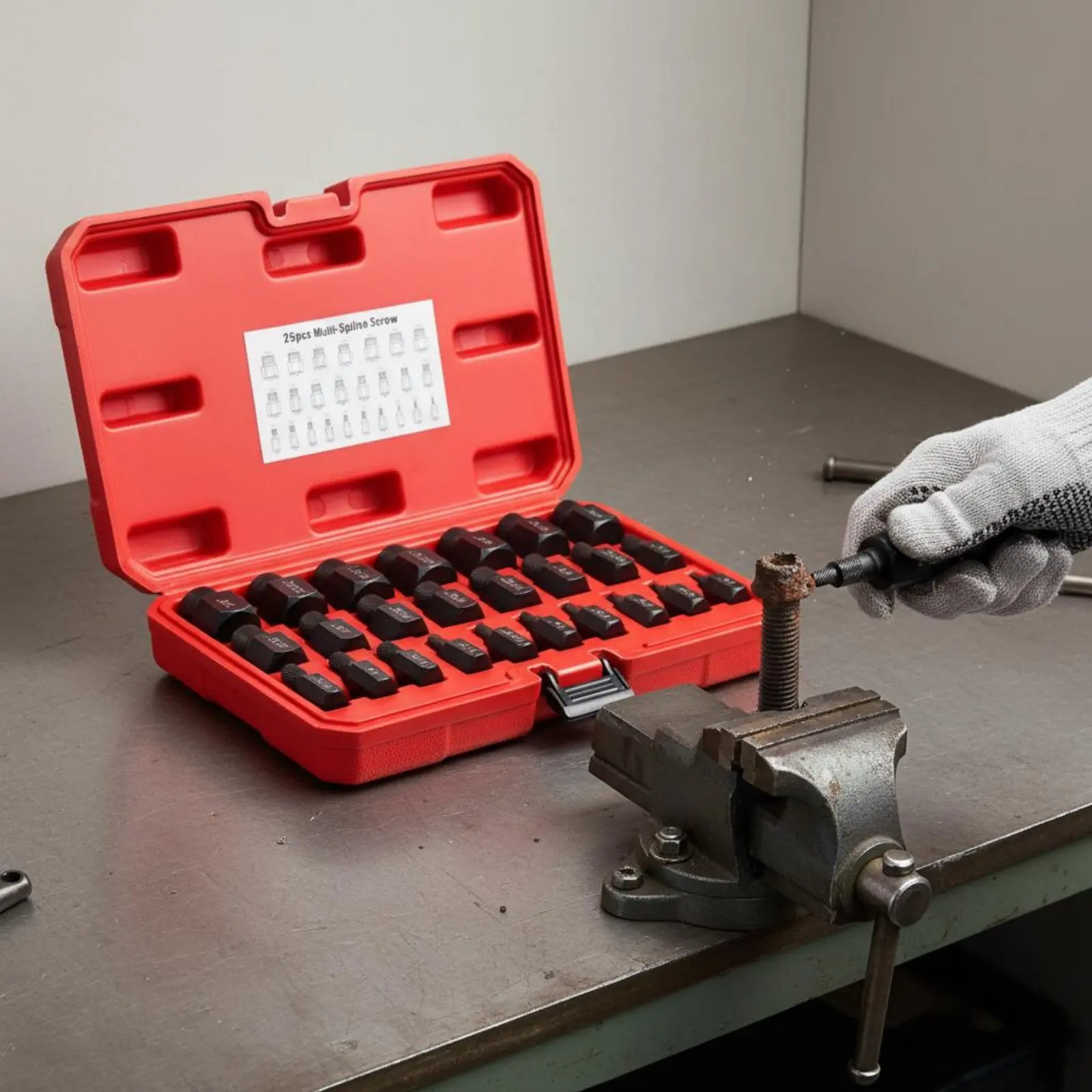 25 Pieces Multigroove Extractor Set Heat-Treated Damaged Screw Remover Set Broken Screw Remover Rust-Resistant Hand Tool
25 Pieces Multigroove Extractor Set Heat-Treated Damaged Screw Remover Set Broken Screw Remover Rust-Resistant Hand Tool