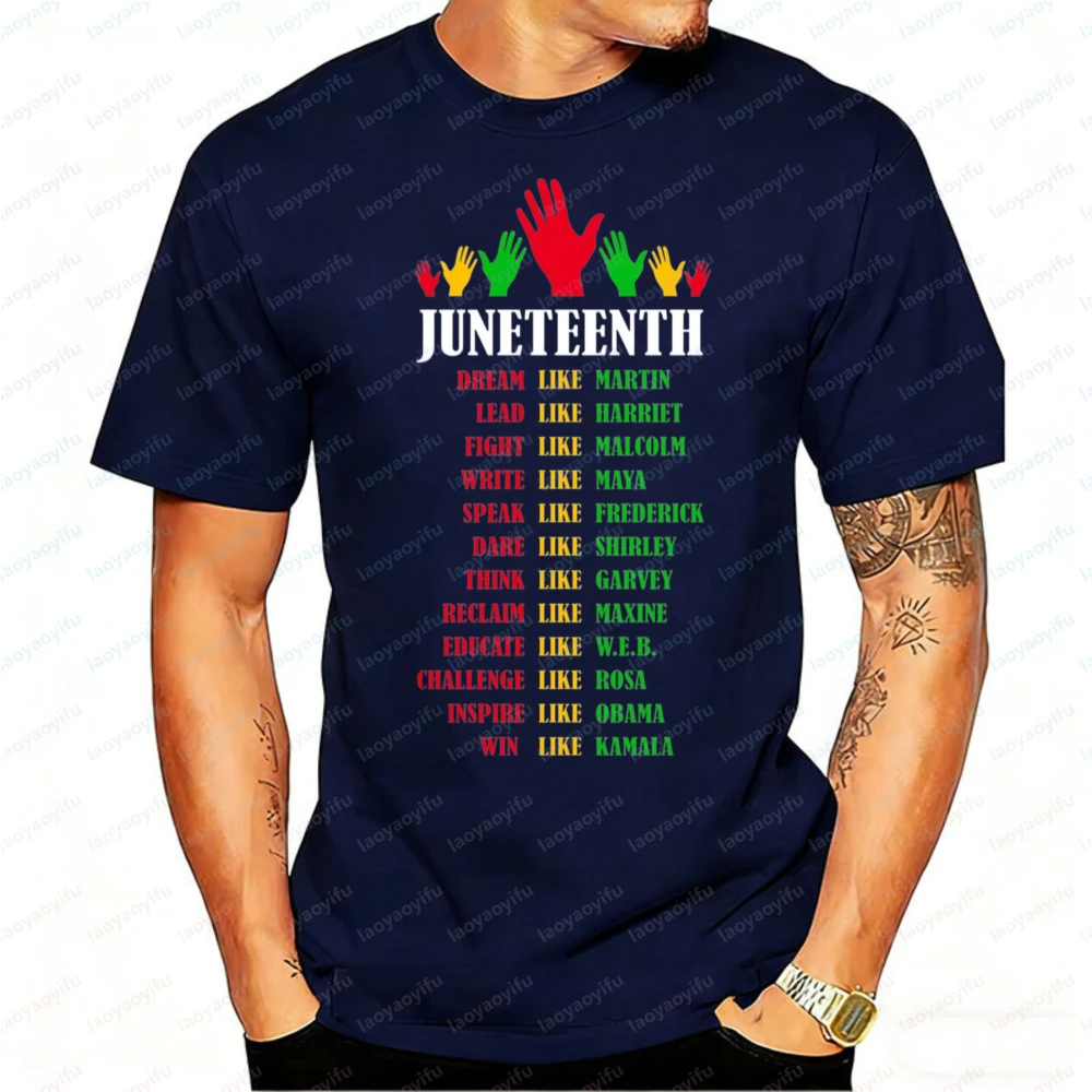 Men's Juneteenth History Icons Graphic T Shirt Dream Like Martin Inspire Like Obama Casual Cotton African American Freedom Tee
Men's Juneteenth History Icons Graphic T Shirt Dream Like Martin Inspire Like Obama Casual Cotton African American Freedom Tee