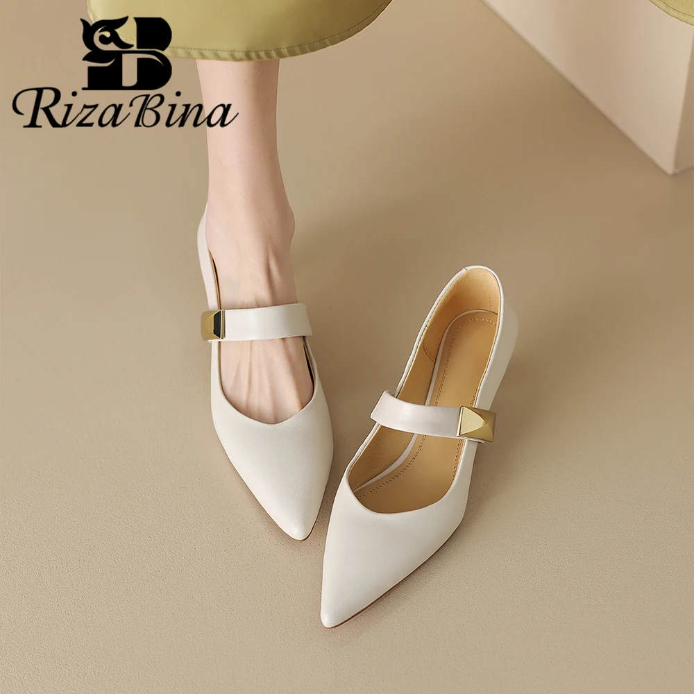 RIZABINA Women Pumps Sexy Pointed Toe Real Leather Mid Heel Office Lady Shoes Woman Spring Summer Belt Buckle Daily Casual Pumps
RIZABINA Women Pumps Sexy Pointed Toe Real Leather Mid Heel Office Lady Shoes Woman Spring Summer Belt Buckle Daily Casual Pumps