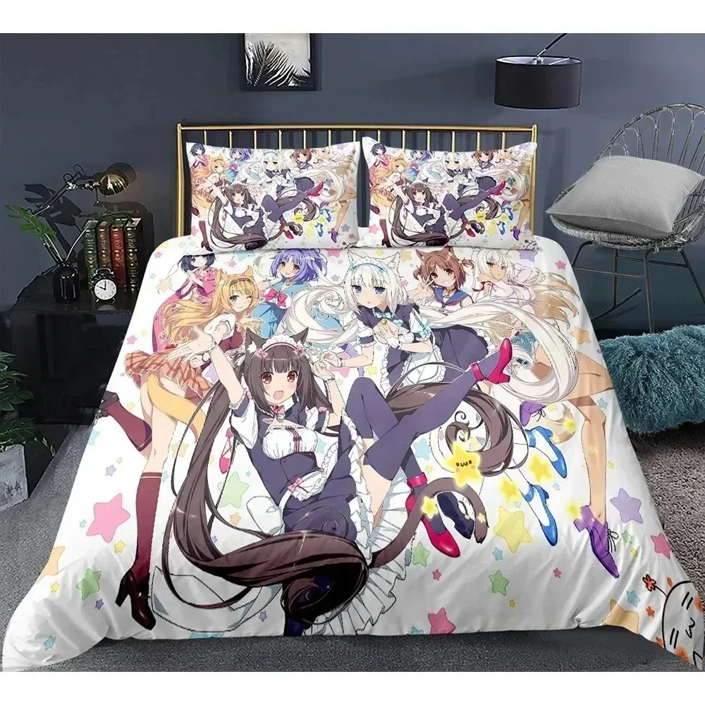 Cute Anime Cat Maid Pattern NEKOPARA Bedding Set Game Printing Duvet Cover And Pillowcase Bedroom Decorate For Otaku Teens
Cute Anime Cat Maid Pattern NEKOPARA Bedding Set Game Printing Duvet Cover And Pillowcase Bedroom Decorate For Otaku Teens