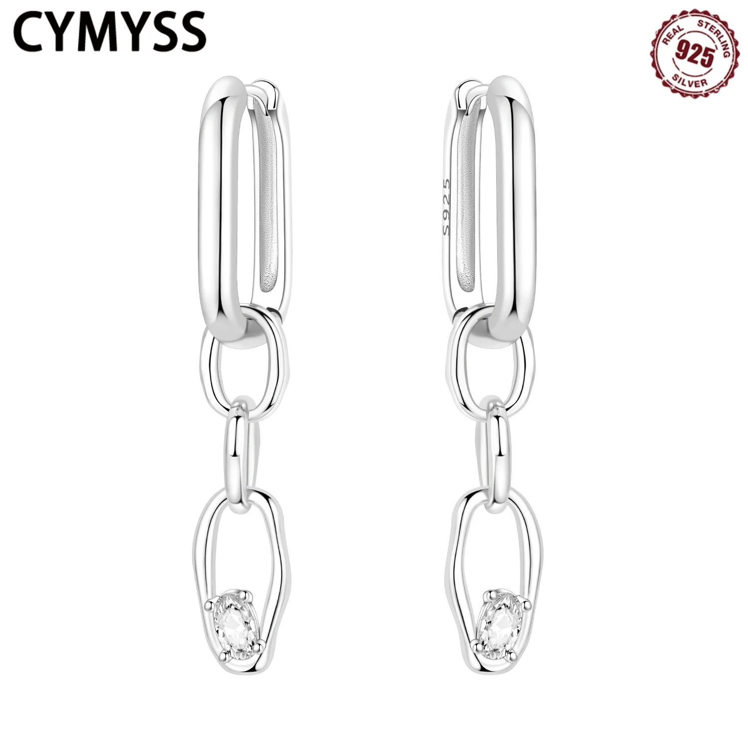 CYMYSS 2025 New S925 Sterling Silver Zircon Hoop and Drop Earrings Combination Fine Jewellery Birthday Gift Women's Earrings
CYMYSS 2025 New S925 Sterling Silver Zircon Hoop and Drop Earrings Combination Fine Jewellery Birthday Gift Women's Earrings