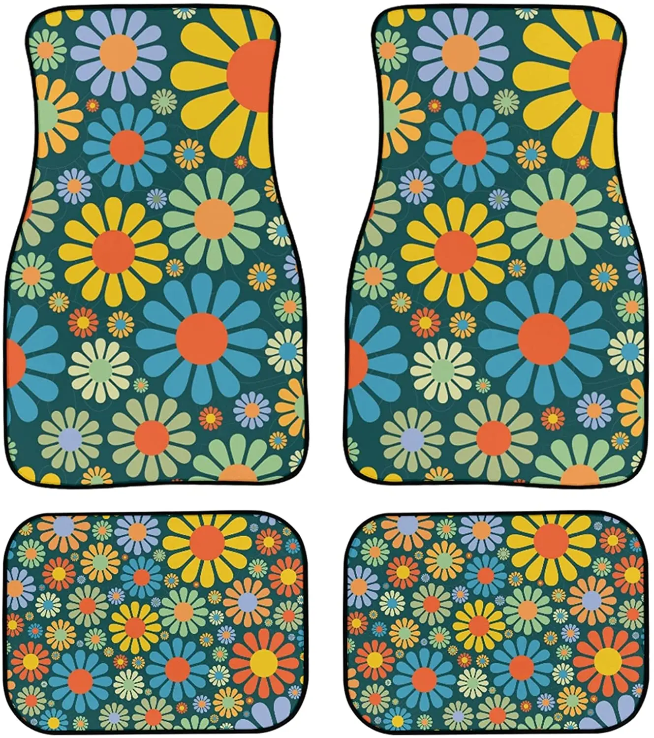 PZZ BEACH Abstract Hippie Flower Car Floor Mats for Women Men Full Set Auto Accessories Colorful Floral Universal Fit 4 Pieces
PZZ BEACH Abstract Hippie Flower Car Floor Mats for Women Men Full Set Auto Accessories Colorful Floral Universal Fit 4 Pieces