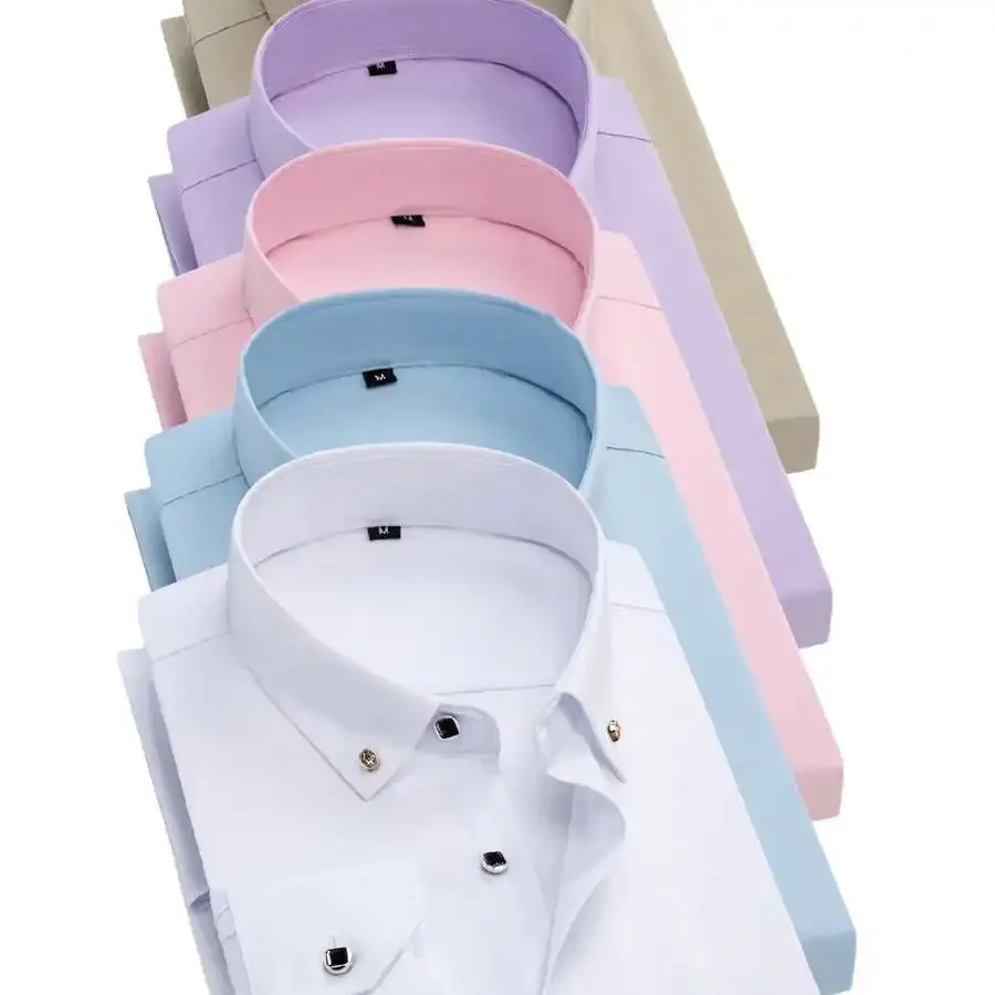 5pcs Mens Long Sleeve Solid Color Dress Shirts - Wrinkle Resistant, Regular Fit, Machine Washable
5pcs Mens Long Sleeve Solid Color Dress Shirts - Wrinkle Resistant, Regular Fit, Machine Washable