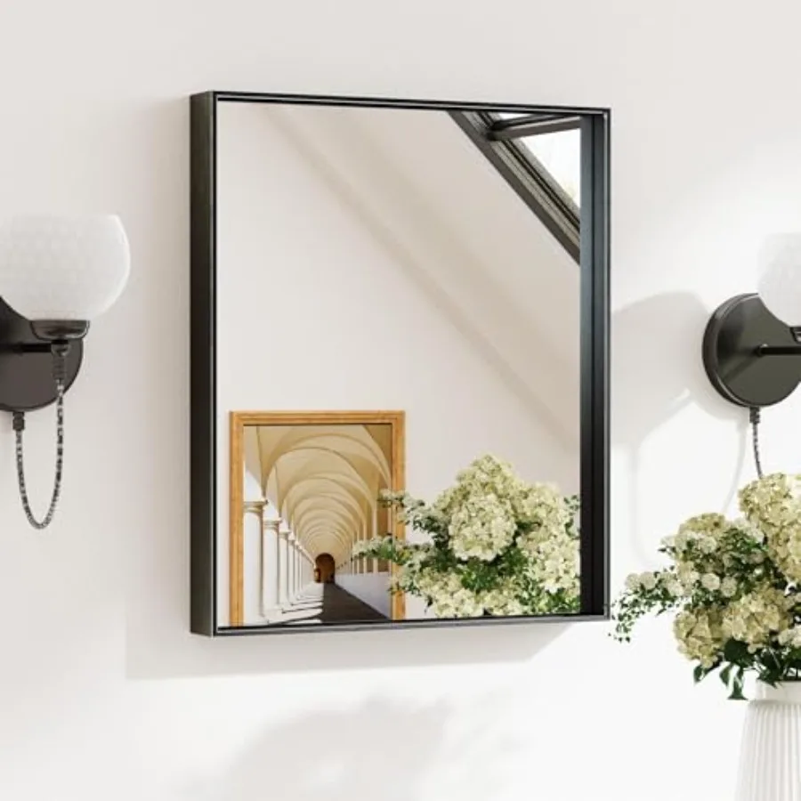 Bathroom Mirror 16 x 20 Inch, Metal Framed Small Mirror, Rectangular Wall Mount Mirrors Square Corner, Modern Farmhouse Bathroo
Bathroom Mirror 16 x 20 Inch, Metal Framed Small Mirror, Rectangular Wall Mount Mirrors Square Corner, Modern Farmhouse Bathroo