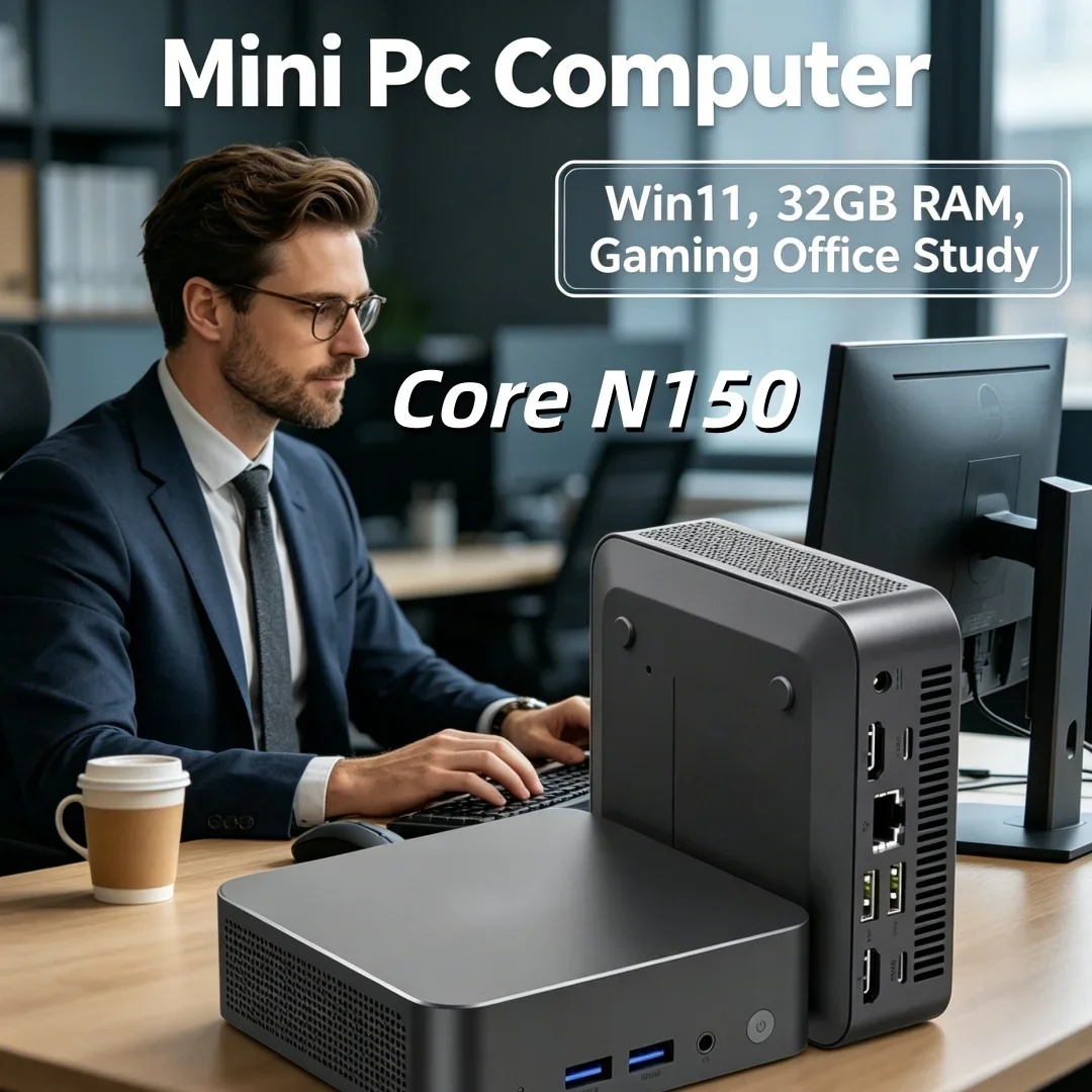 3 Years Warranty High Bright 4K HD Mini Desktop PC Core N150 Windows 11 Pro Office Study 1TB/2TB SSD
3 Years Warranty High Bright 4K HD Mini Desktop PC Core N150 Windows 11 Pro Office Study 1TB/2TB SSD