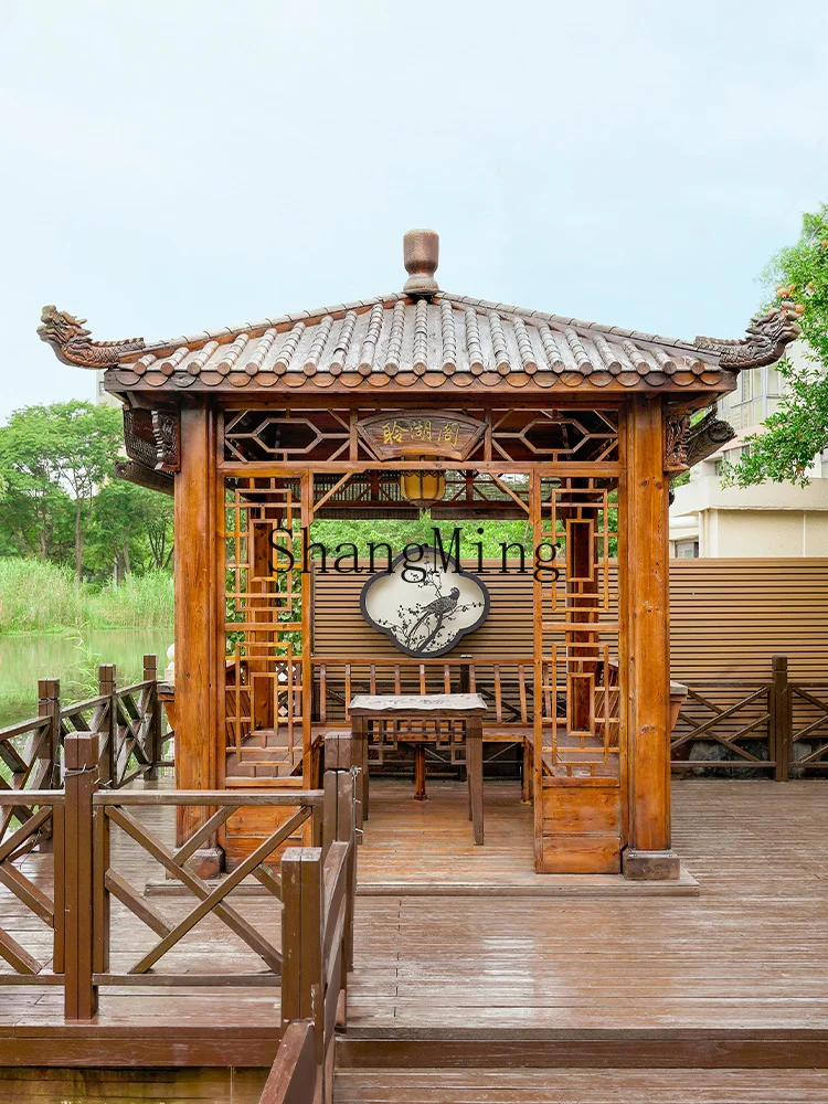 TMJ gazebo Outdoor courtyard Outdoor villa Garden Solid wood New Chinese-style ancient building Four corners and hexagons
TMJ gazebo Outdoor courtyard Outdoor villa Garden Solid wood New Chinese-style ancient building Four corners and hexagons