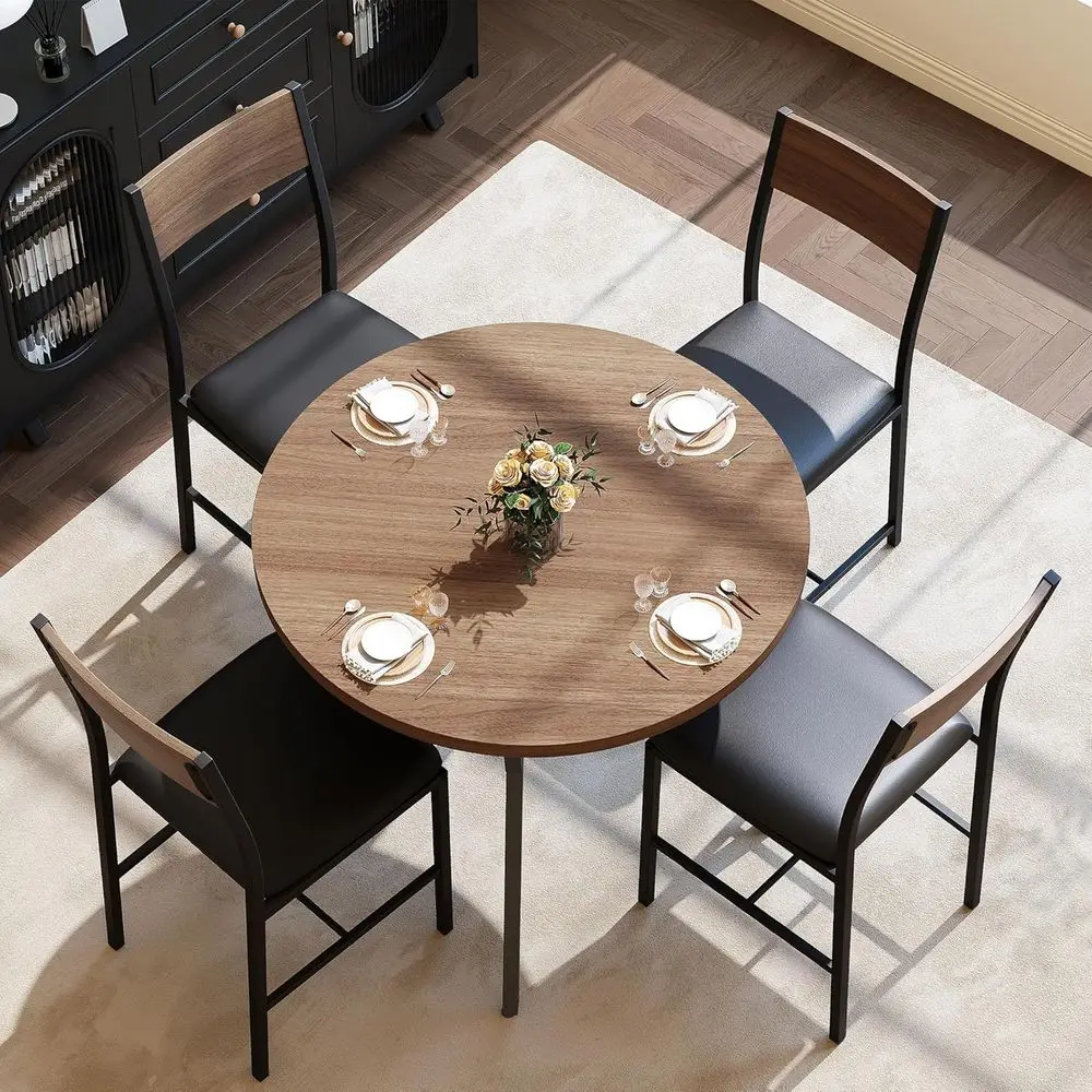 Round Dining Table Set or 4, Kitchen Table and Chairs or 4, Dining Room Circle Dinner Pedestal Table, Solid Metal e,Space Saving
Round Dining Table Set or 4, Kitchen Table and Chairs or 4, Dining Room Circle Dinner Pedestal Table, Solid Metal e,Space Saving