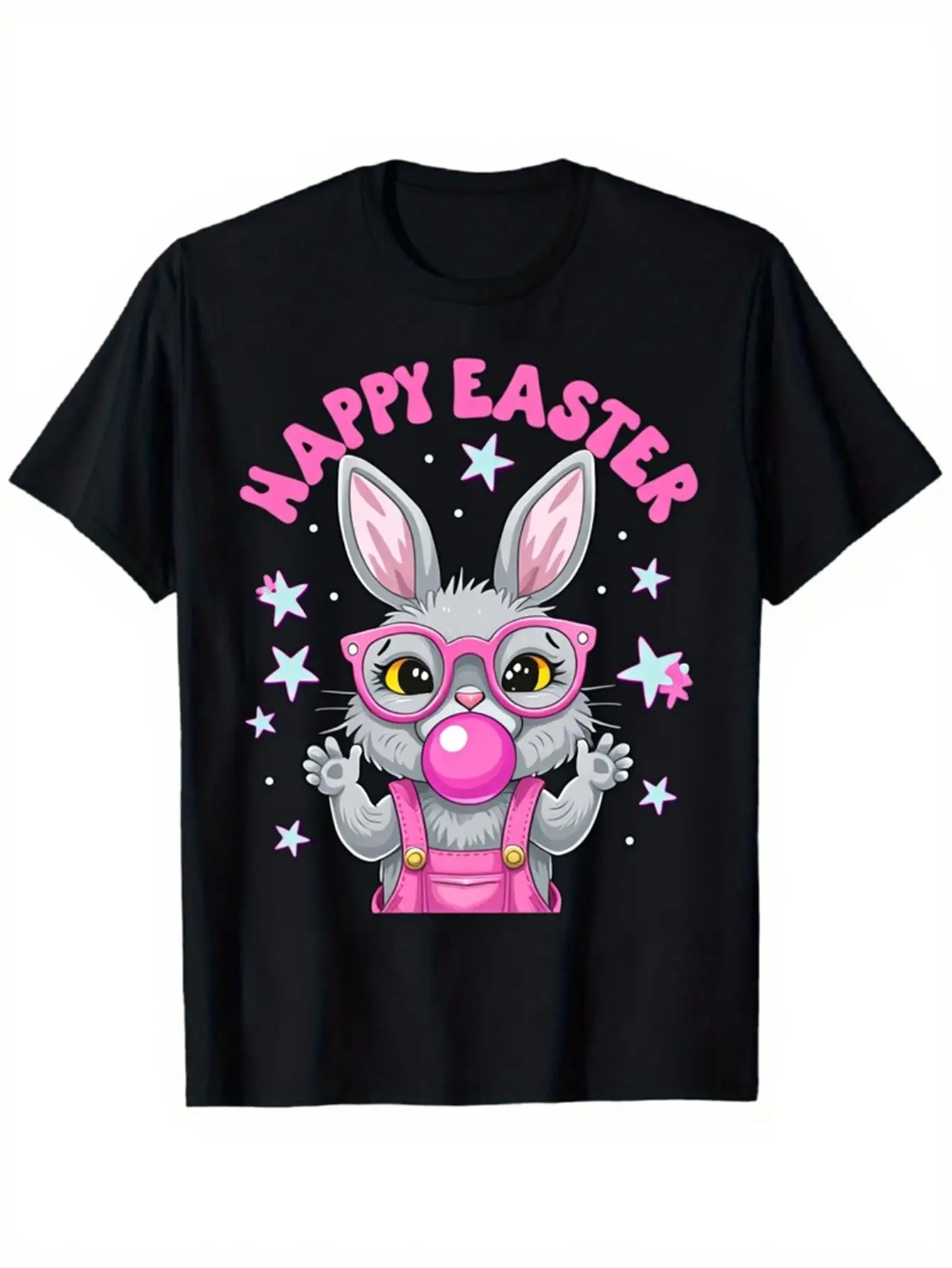 Happy Easter Bunny Blowing Bubble Gum Graphic Tee Cute Kawaii Rabbit Print Cotton Casual Short Sleeve T-Shirt
Happy Easter Bunny Blowing Bubble Gum Graphic Tee Cute Kawaii Rabbit Print Cotton Casual Short Sleeve T-Shirt