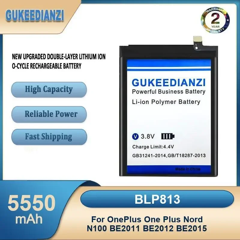 BLP813 5550mAh High Capacity Mobile Phone Battery For OnePlus One Plus Nord N100 BE2011 BE2012 BE2015
BLP813 5550mAh High Capacity Mobile Phone Battery For OnePlus One Plus Nord N100 BE2011 BE2012 BE2015
