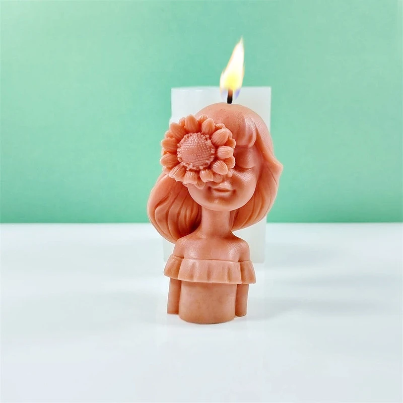 Art Statue Sunflower Girl Candle Silicone Molds DIY Human Statue Plaster Mold Flower Girl Sculpture Epoxy Resin Mould Home Decor
Art Statue Sunflower Girl Candle Silicone Molds DIY Human Statue Plaster Mold Flower Girl Sculpture Epoxy Resin Mould Home Decor