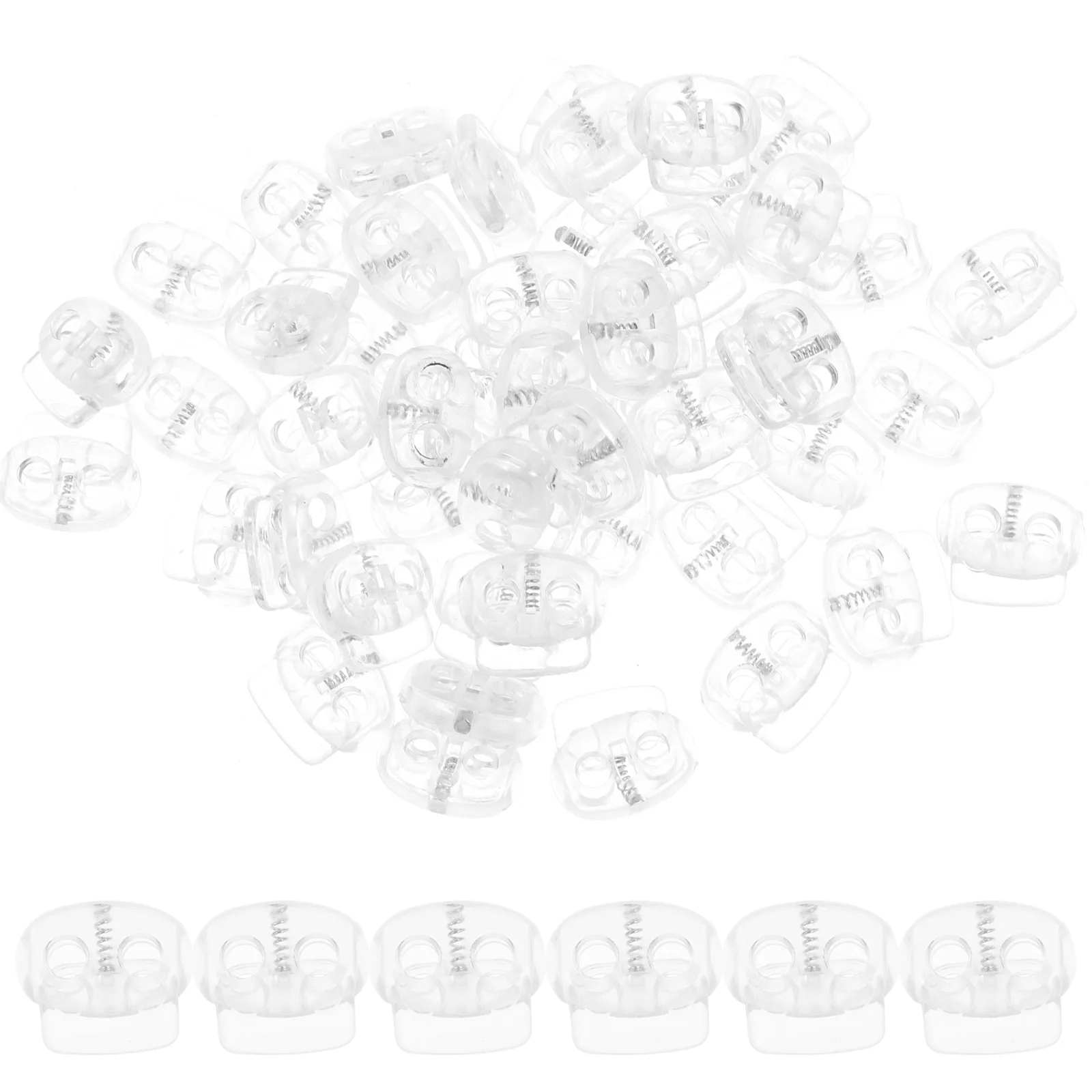 50pcs Spring Buckle Drawstring Clamp Cord Stoppers Lock Toggle Rope Toggles Single Hole Clothing Lanyard Replacement Practical
50pcs Spring Buckle Drawstring Clamp Cord Stoppers Lock Toggle Rope Toggles Single Hole Clothing Lanyard Replacement Practical