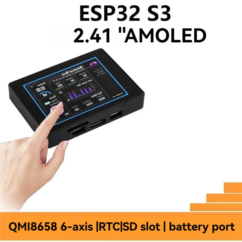 A45F-ESP32 S3 2,41-дюймовый AMOLED сенсорный дисплей макетная плата 600X450 с корпусом QMI8658C 6-осевой датчик для Arduino LVGL
A45F-ESP32 S3 2,41-дюймовый AMOLED сенсорный дисплей макетная плата 600X450 с корпусом QMI8658C 6-осевой датчик для Arduino LVGL