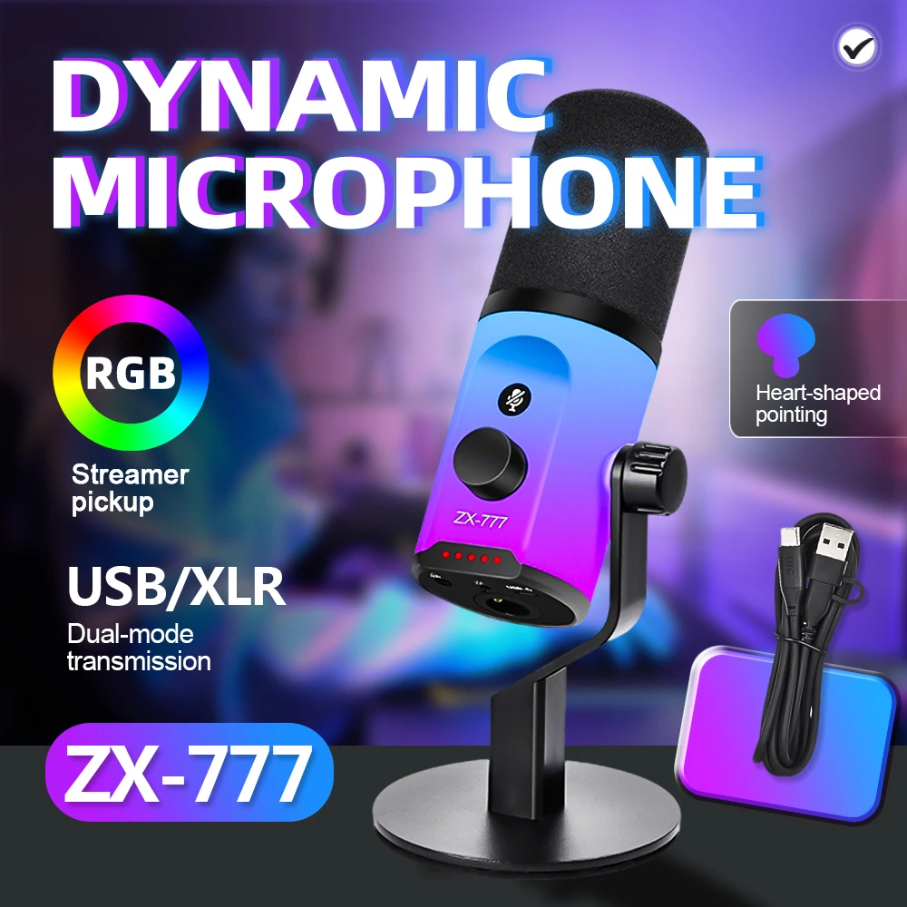 Игровой микрофон с шумоподавлением, динамический XLR-микрофон для ПК, звуковой карты, мобильного телефона
Игровой микрофон с шумоподавлением, динамический XLR-микрофон для ПК, звуковой карты, мобильного телефона