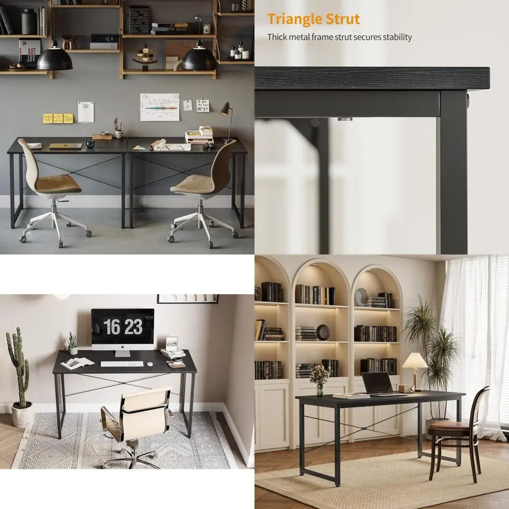 Письменный стол из черного металла в простом стиле для домашнего офиса, для письма и работы за ПК
Письменный стол из черного металла в простом стиле для домашнего офиса, для письма и работы за ПК