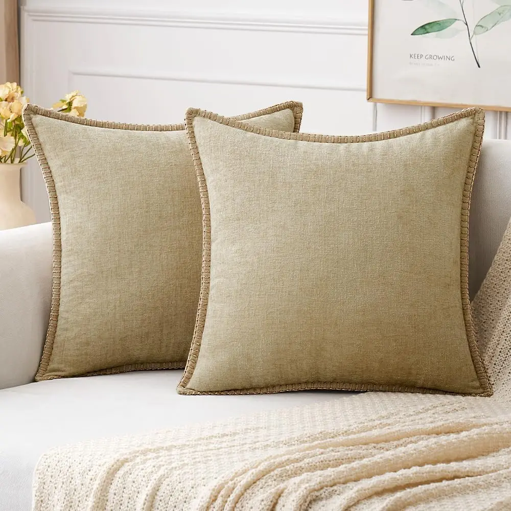 Pa Of 2 Couch Throw Pillow Covers 24X24 H Beige Farmhouse Decorative Pillow Covers With Stitched Edge Soft Chenille Solid Dyed
Pa Of 2 Couch Throw Pillow Covers 24X24 H Beige Farmhouse Decorative Pillow Covers With Stitched Edge Soft Chenille Solid Dyed