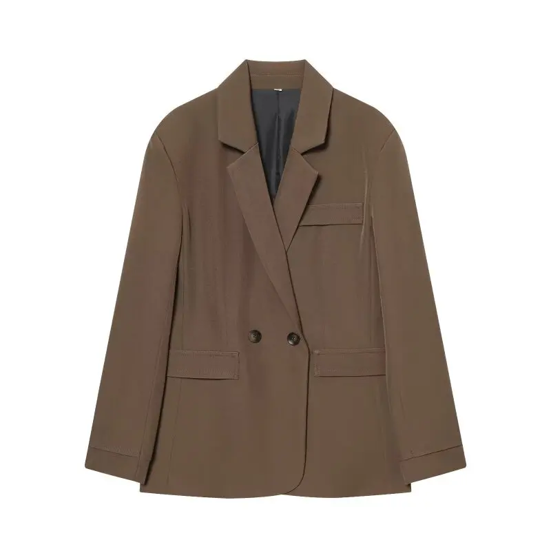 Модный шикарный женский пиджак с подкладкой на плечах, винтажные костюмы, двубортный однотонный офисный женский пиджак с лацканами и длинными рукавами
Модный шикарный женский пиджак с подкладкой на плечах, винтажные костюмы, двубортный однотонный офисный женский пиджак с лацканами и длинными рукавами