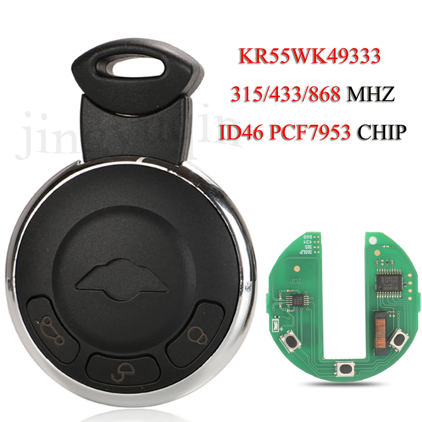jingyuqin KR55WK49333 Remote Smart Car Key For BMW Mini Cooper S ONE D CABRIO CLUBMAN 315/434/868MHZ ID46 PCF7953 Chip
jingyuqin KR55WK49333 Remote Smart Car Key For BMW Mini Cooper S ONE D CABRIO CLUBMAN 315/434/868MHZ ID46 PCF7953 Chip