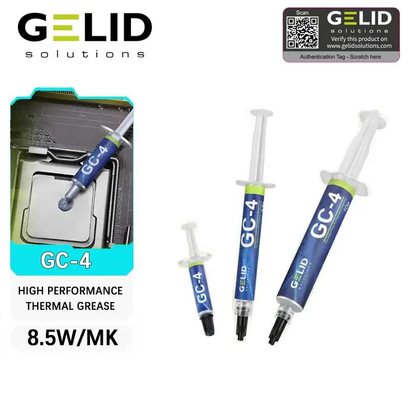 GELID GC-4 шприц рассеивание тепла силиконовый термопластырь для процессора видео GPU охлаждающая смазка термопаста
GELID GC-4 шприц рассеивание тепла силиконовый термопластырь для процессора видео GPU охлаждающая смазка термопаста