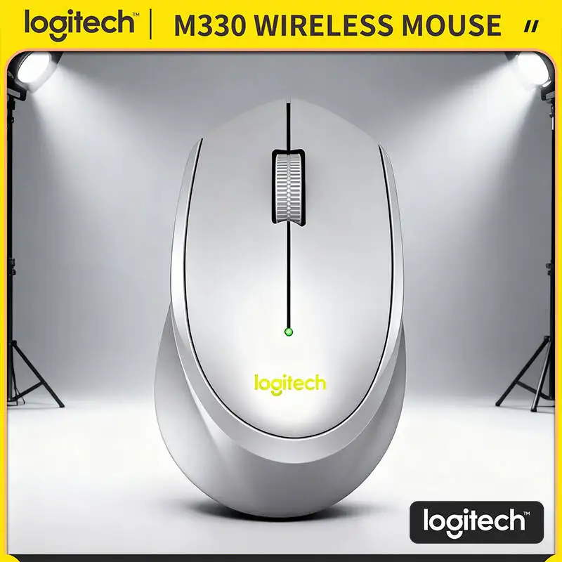 Logitech M330 Wireless Ergonomic Mouse 2.4GHz Silent Click High Precision for Windows Mac Linux PC Laptop Desktop Use