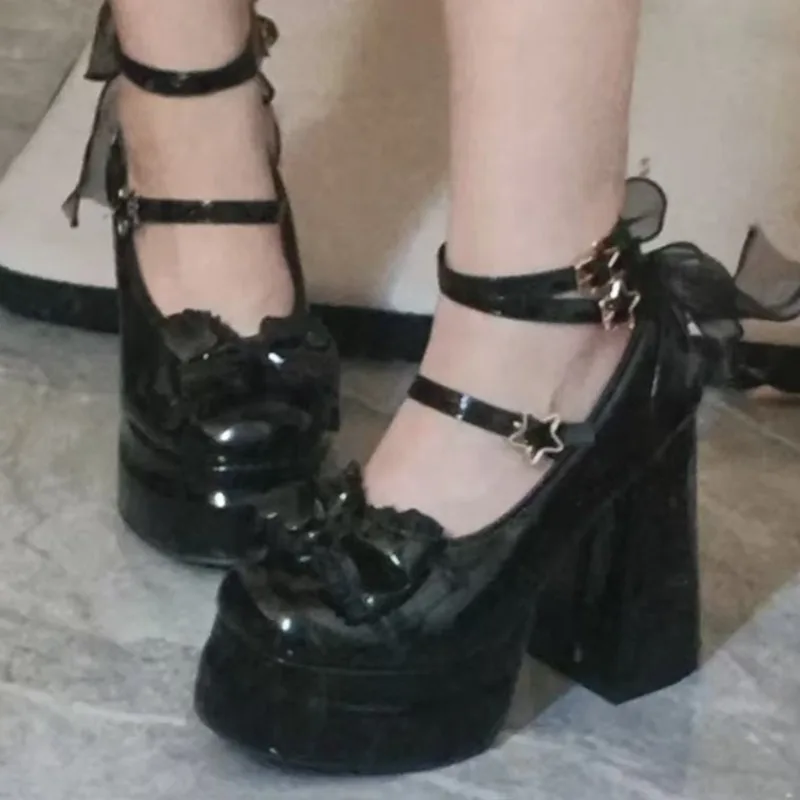 Platform High Heel Women Lolita Shoes Bow Heeled Sandals mary jane shoes Fashion Shallow Butterfly-knot Shoe Zapatillas De Mujer
Platform High Heel Women Lolita Shoes Bow Heeled Sandals mary jane shoes Fashion Shallow Butterfly-knot Shoe Zapatillas De Mujer