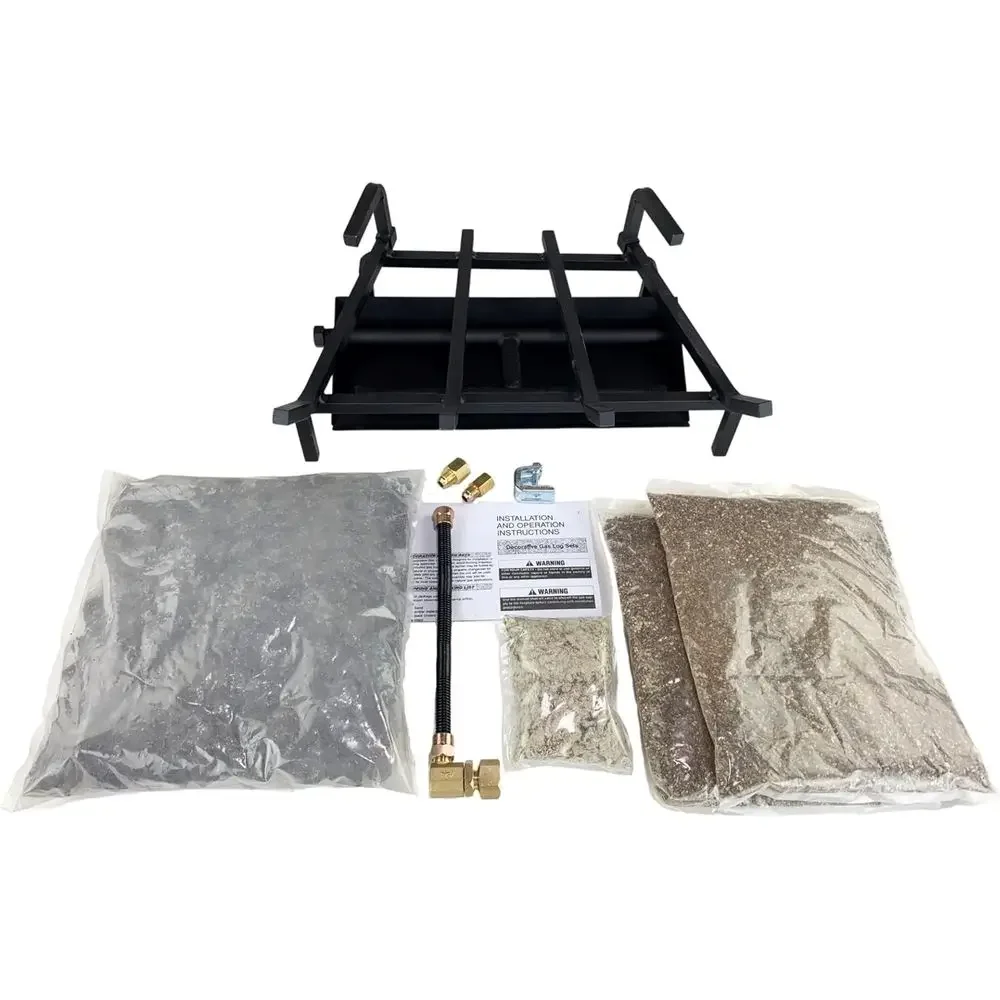 18" Vented Gas Log ireplace Heavy-Duty Pro ireplace Kit. Dual Row Gas Burner, Pro Contion Kit, Vermiculite, Glowing s, and Log G
18" Vented Gas Log ireplace Heavy-Duty Pro ireplace Kit. Dual Row Gas Burner, Pro Contion Kit, Vermiculite, Glowing s, and Log G