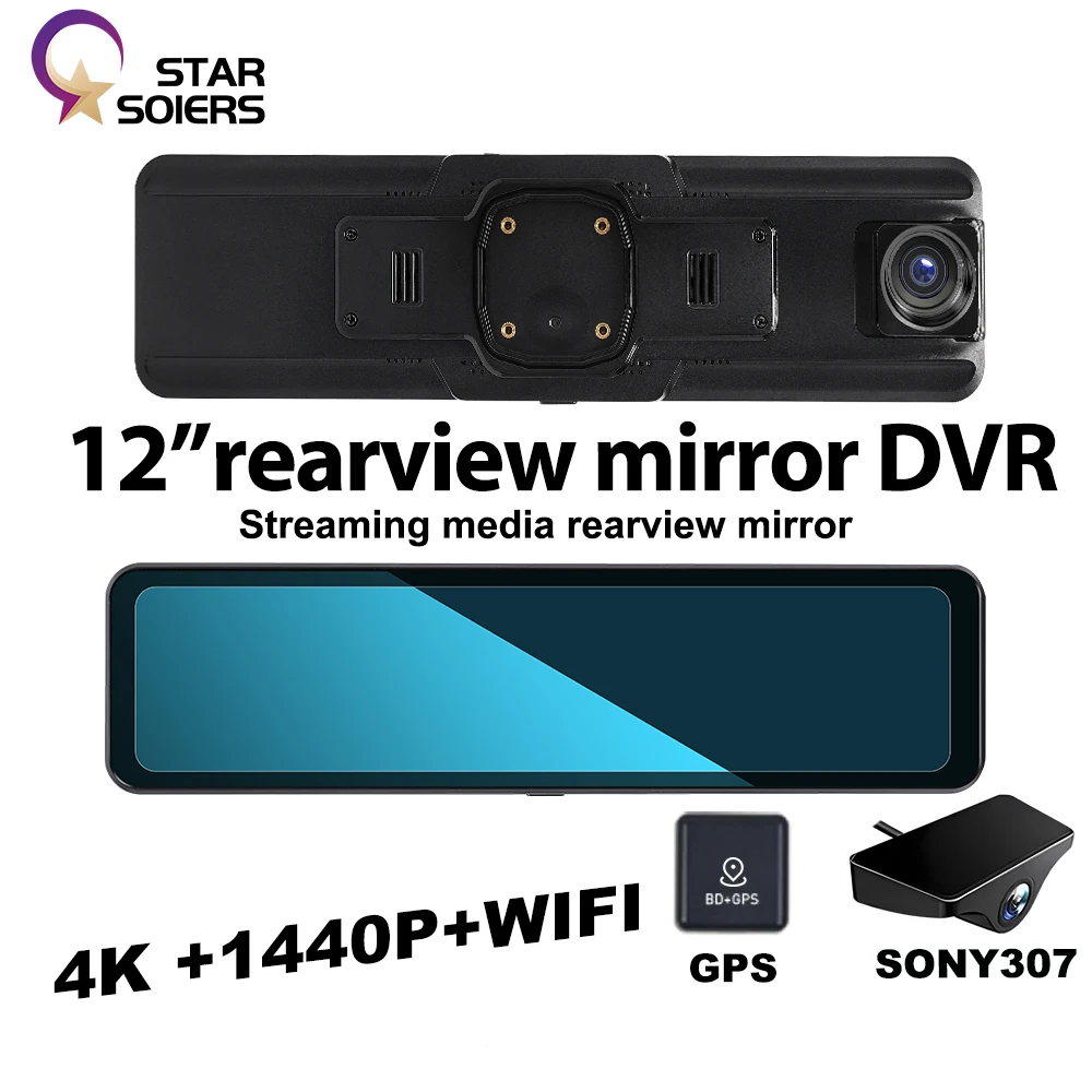 Star-soiers 12'' DVR 4K Dash cam GPS WIFI Front Rear View Mirror Video Recorder SONY 307 Back Camera Registra Car 24h Monitor
Star-soiers 12'' DVR 4K Dash cam GPS WIFI Front Rear View Mirror Video Recorder SONY 307 Back Camera Registra Car 24h Monitor