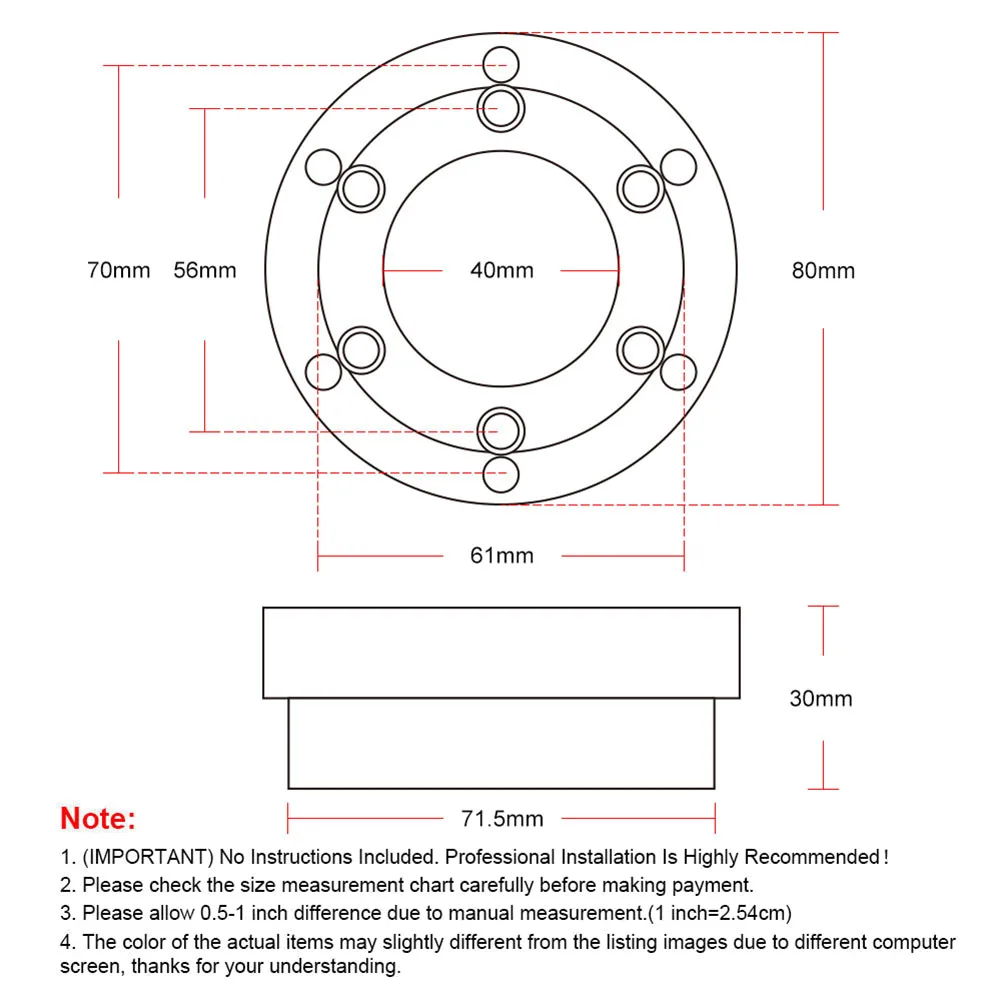Stylish-For Logitech G29 G920 G923 13/14Inch Steering Wheel Adapter Plate 70Mm PCD Racing Car Game Modification 
Stylish-For Logitech G29 G920 G923 13/14Inch Steering Wheel Adapter Plate 70Mm PCD Racing Car Game Modification