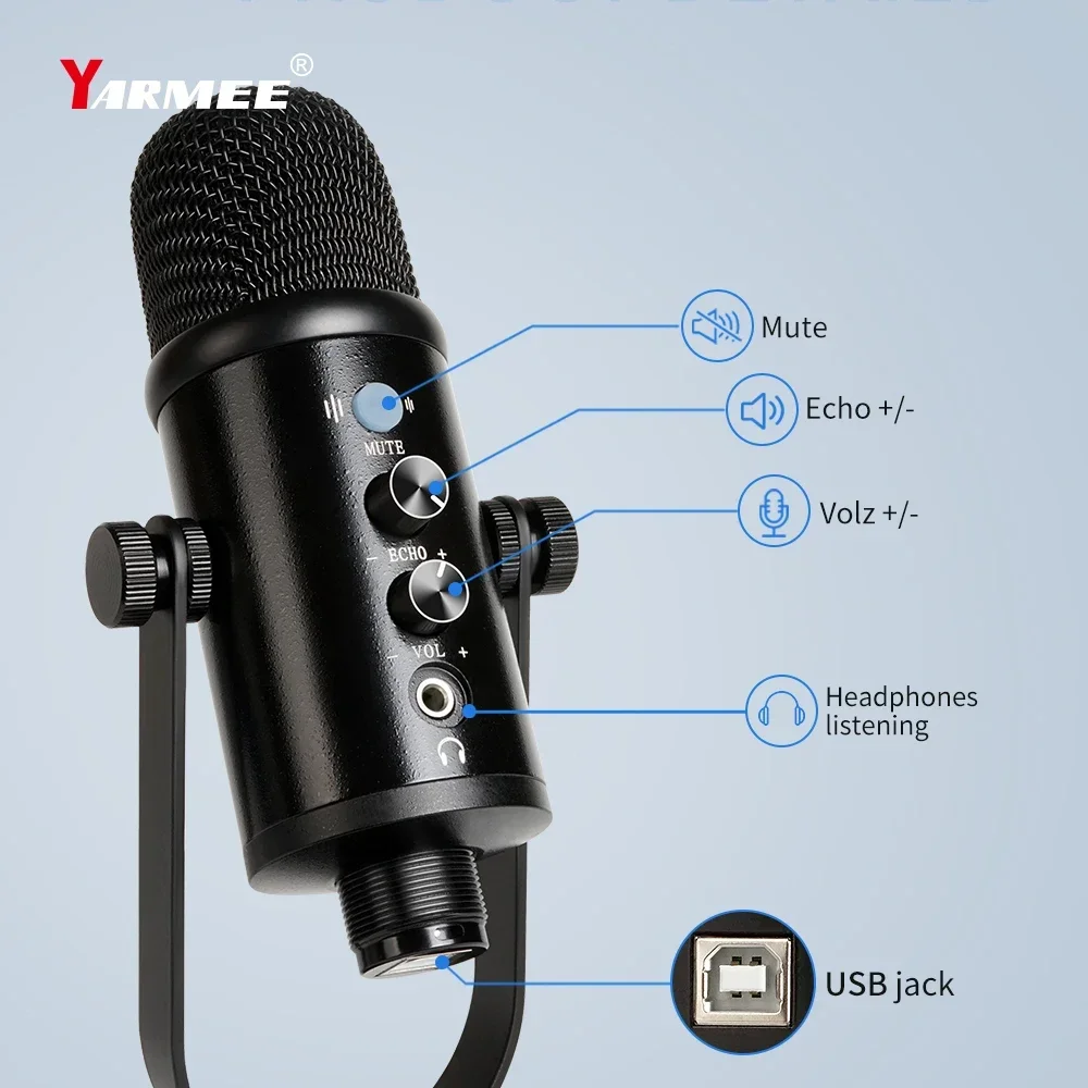 Игровой микрофон для ноутбука, потоковый микрофон для YouTube, USB-музыкальный компьютерный микрофон для пения
Игровой микрофон для ноутбука, потоковый микрофон для YouTube, USB-музыкальный компьютерный микрофон для пения