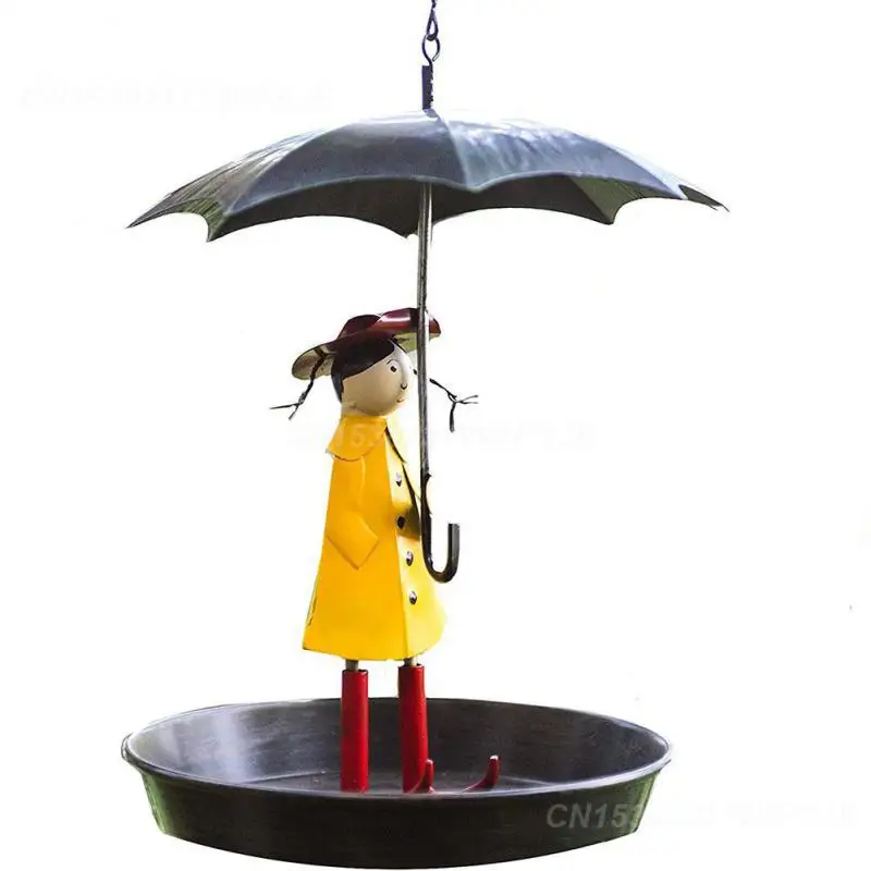 Wild Birds Feeding Umbrella Girl Hanging Chain Household Creative Garden Supplies Garden Bird Tray Metal Courtyard Universal
Wild Birds Feeding Umbrella Girl Hanging Chain Household Creative Garden Supplies Garden Bird Tray Metal Courtyard Universal