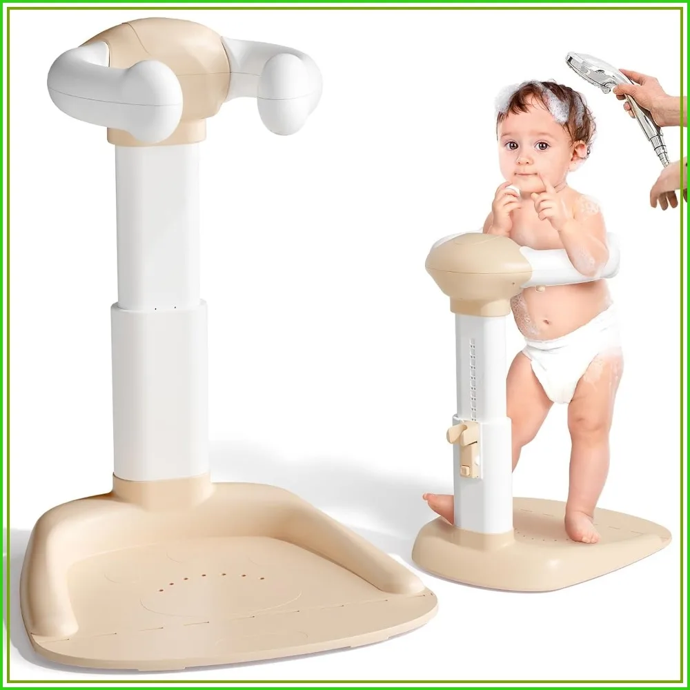 Baby Shower Stand, Toddler Bath Stand Support with Thicker Column, Anti-Pinch, Anti-Slip Base, Adjustable Shower Holder for Toddler Standing
Baby Shower Stand, Toddler Bath Stand Support with Thicker Column, Anti-Pinch, Anti-Slip Base, Adjustable Shower Holder for Toddler Standing