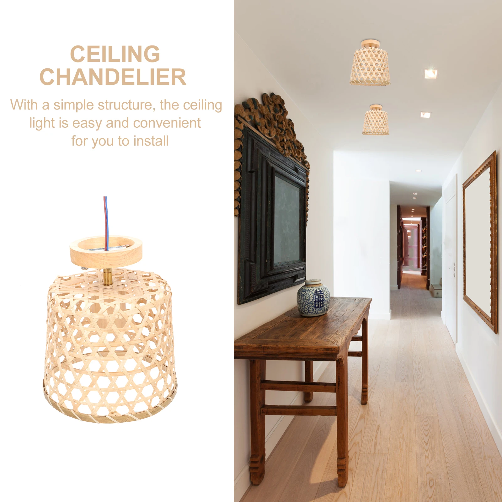 Rustic Bamboo Pendant Light Ceiling Fixture Hanging Decoration Vintage Bamboo Pendant Lamp for Dining Room
Rustic Bamboo Pendant Light Ceiling Fixture Hanging Decoration Vintage Bamboo Pendant Lamp for Dining Room