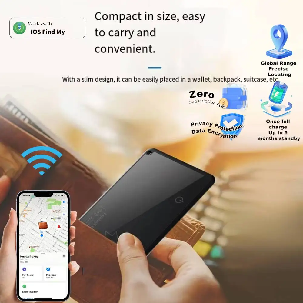Кошелек-трекер, карта, беспроводная зарядка, отслеживание местоположения, GPS-локатор, смарт-тег, работа с устройством Iphone IOS Find My Airtag
Кошелек-трекер, карта, беспроводная зарядка, отслеживание местоположения, GPS-локатор, смарт-тег, работа с устройством Iphone IOS Find My Airtag