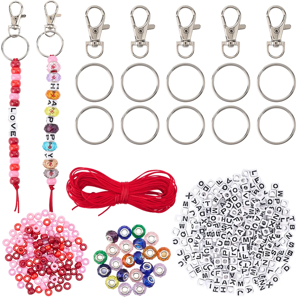 DIY Keychain Making Kit Including Alloy Swivel Lobster Claw Clasps 304 Stainless Steel Split Key Rings Plastic Beads
DIY Keychain Making Kit Including Alloy Swivel Lobster Claw Clasps 304 Stainless Steel Split Key Rings Plastic Beads