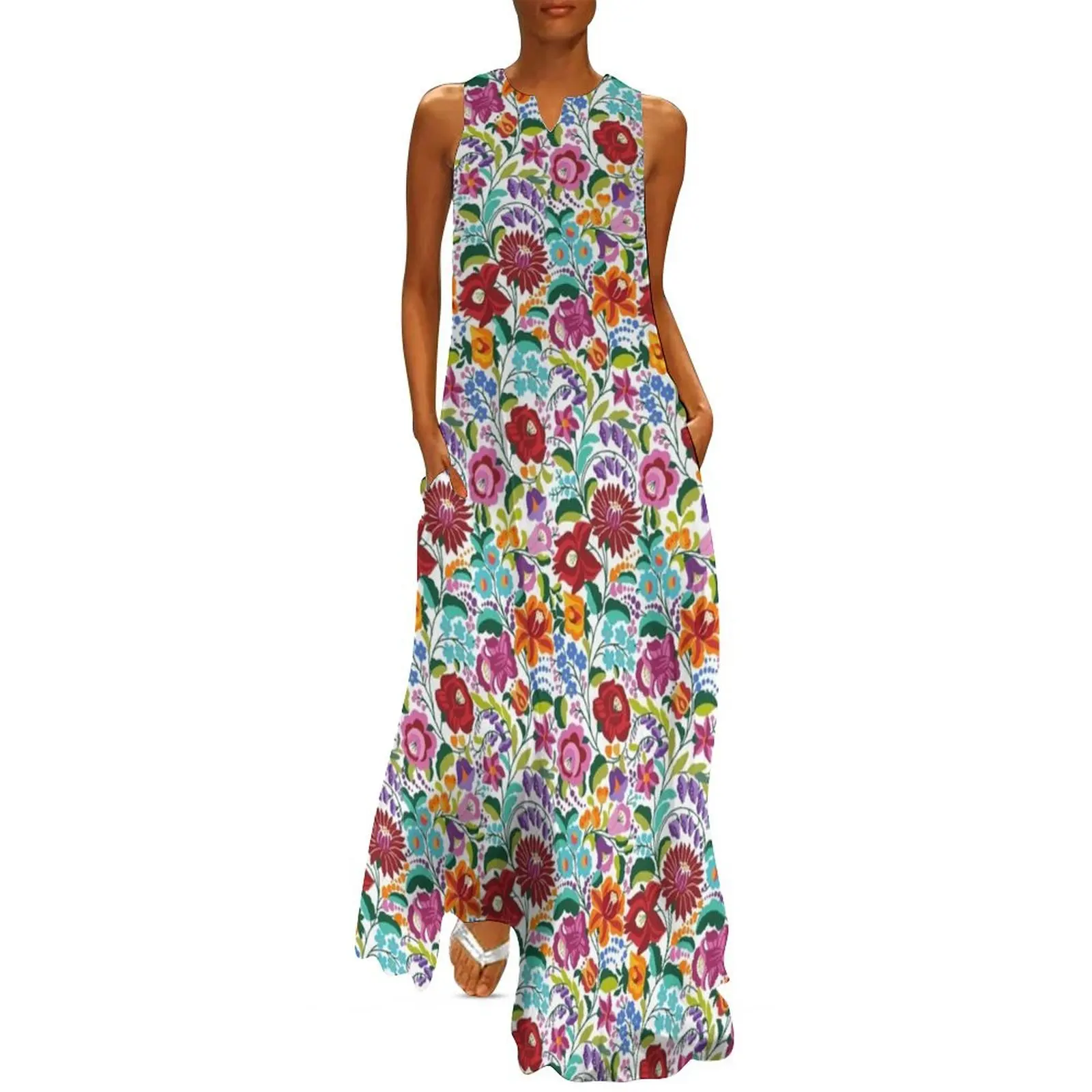 Hungarian ethnic kalocsai embroidery pattern Long Dress summer clothes for women Dance dresses fairy dress
Hungarian ethnic kalocsai embroidery pattern Long Dress summer clothes for women Dance dresses fairy dress