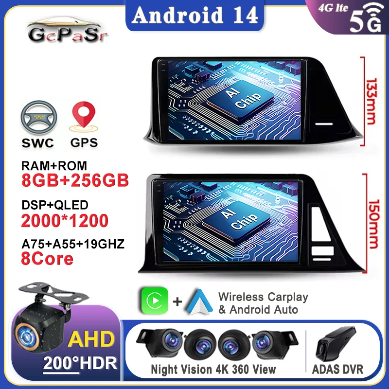 Car Radio Android 14 For Toyota C-HR CHR 2016 - 2020 RHD Multimedia Video Head Unit Player Navigation GPS Dash Cam Touch Screen
Car Radio Android 14 For Toyota C-HR CHR 2016 - 2020 RHD Multimedia Video Head Unit Player Navigation GPS Dash Cam Touch Screen