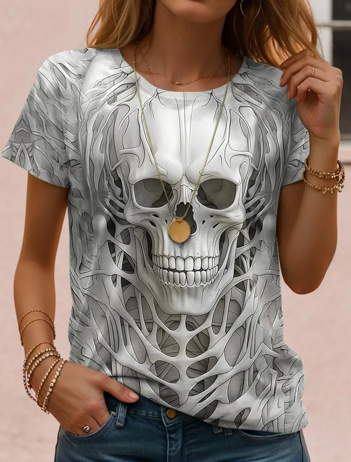 Halloween Women's T Shirt Graphic Skull Halloween Vintage Fashion Stylish Short Sleeve Crew Neck Round Neck Daily Women's Tops
Halloween Women's T Shirt Graphic Skull Halloween Vintage Fashion Stylish Short Sleeve Crew Neck Round Neck Daily Women's Tops