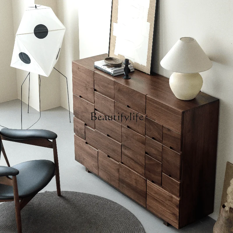 5North American black walnut nine-bucket TV cabinet American solid wood multi-bucket storage bedside cabinet
5North American black walnut nine-bucket TV cabinet American solid wood multi-bucket storage bedside cabinet