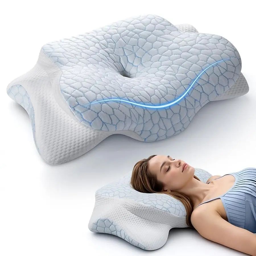 Cervical Neck Pillow for Neck and Shoulder, Odorless Memory Foam Pillow with Soft Silk Cover, Ergonomic Orthopedic Neck Support
Cervical Neck Pillow for Neck and Shoulder, Odorless Memory Foam Pillow with Soft Silk Cover, Ergonomic Orthopedic Neck Support