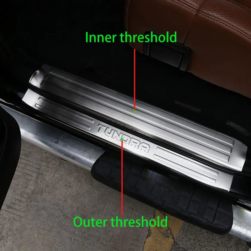 For Toyota Tundra 2014-2020 Car styling stainless Silver Car inside and outside Door Sill Protect Plate Stickers Car Accessories
For Toyota Tundra 2014-2020 Car styling stainless Silver Car inside and outside Door Sill Protect Plate Stickers Car Accessories