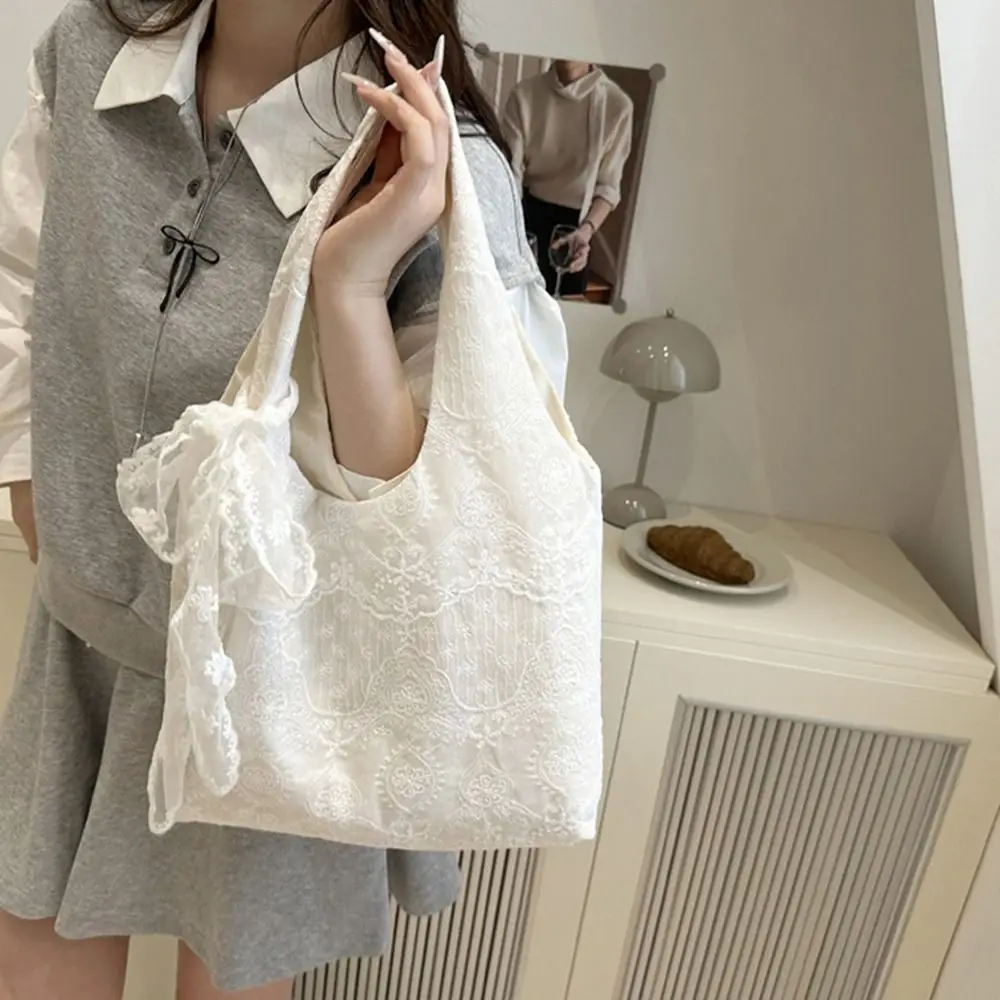 Shopping Tote Bag Lace Shoulder Bag Korean Style With Ribbon Simple Canvas Handbag Kawaii Cloth Large Capacity Bag Girls
Shopping Tote Bag Lace Shoulder Bag Korean Style With Ribbon Simple Canvas Handbag Kawaii Cloth Large Capacity Bag Girls