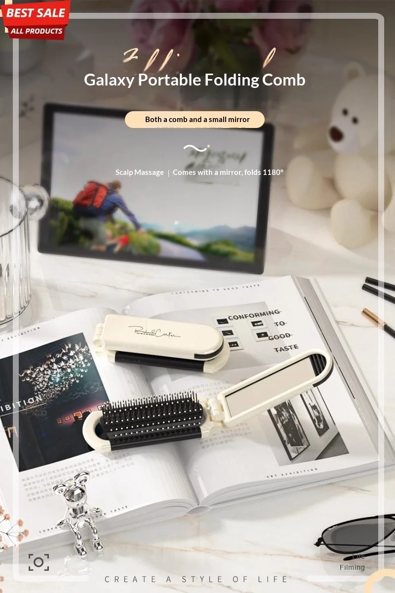 High Beauty Portable Air Cushion Hair Brush Travel Pocket Scalp Massage Detangler Comb With Built-in Mirror All-in-one Multifunctional Hair Styling Tool Random Color
High Beauty Portable Air Cushion Hair Brush Travel Pocket Scalp Massage Detangler Comb With Built-in Mirror All-in-one Multifunctional Hair Styling Tool Random Color