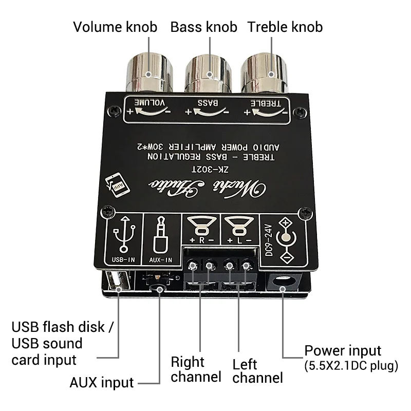 30*2 Bluetooth 5.1 Audio Digital Power Amplifier Board Module 2.0 Stereo Dual Channel With High And Low Tone Sleep Aid
30*2 Bluetooth 5.1 Audio Digital Power Amplifier Board Module 2.0 Stereo Dual Channel With High And Low Tone Sleep Aid